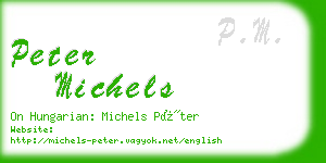 peter michels business card